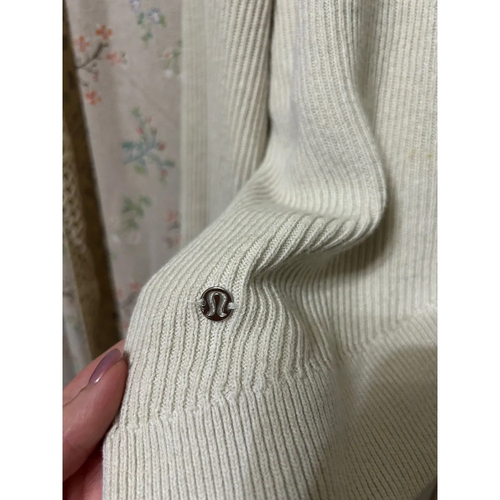 Lululemon Reversible Crossover Sweater Ribbed Cream XL LW3IU5S